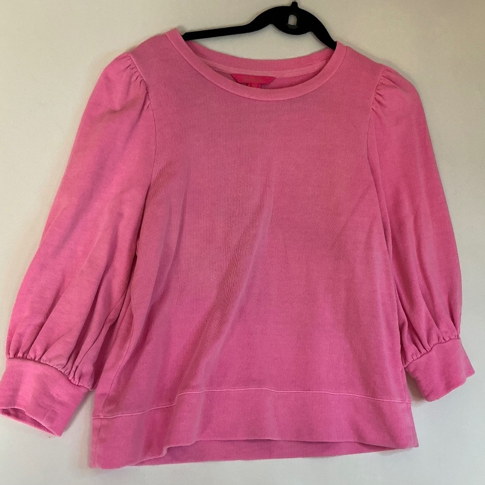 Lilly  Pulitzer women’s hot pink  ballon sleeve sweatshirt size small